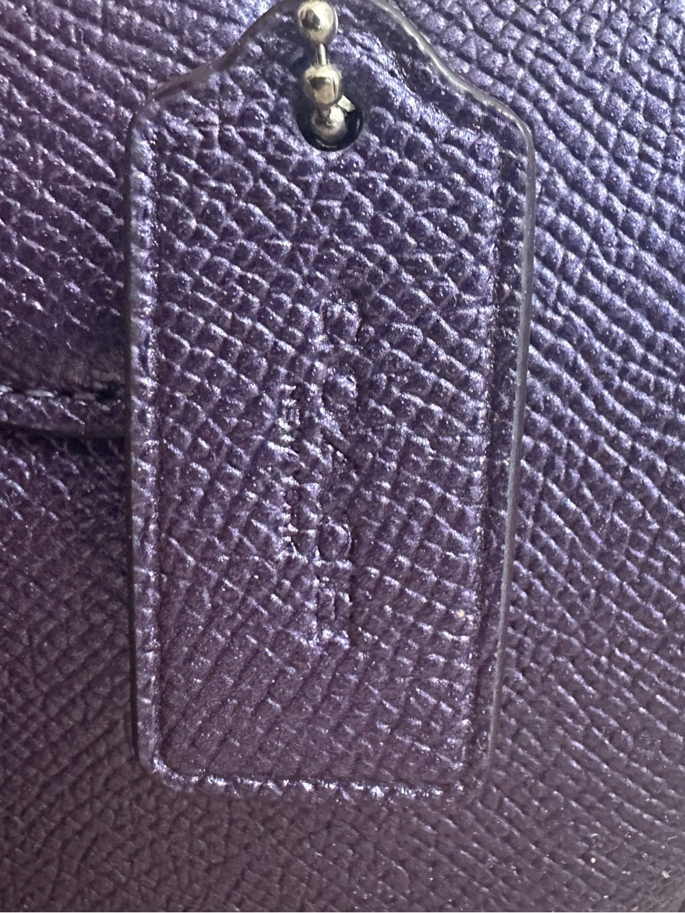 Coach Mini Bennett Satchel Metallic Purple Crossgrain Leather Crossbody F39706 - Picture 6 of 9